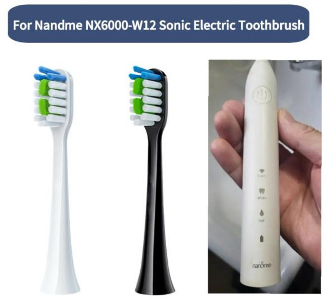 Nandme NX6000-W12 소닉 전동 칫솔 소프트 듀폰 브리스톨 노즐 4/8/16PCS 용 교체 헤드, 09 16PCS PINK