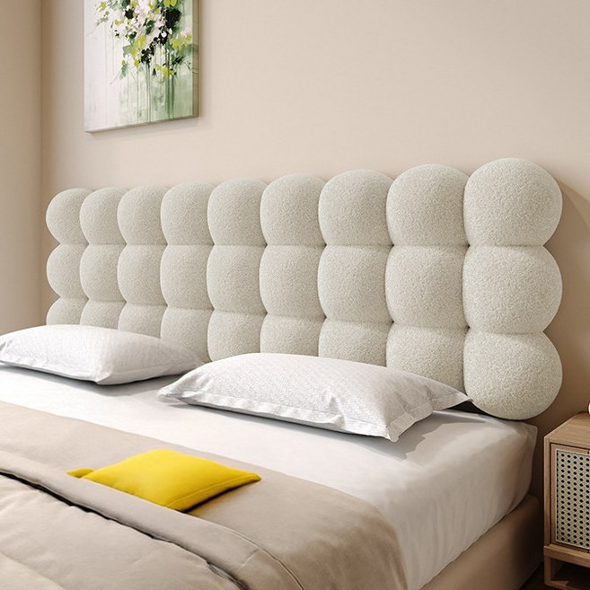 자바조이 침대 헤드 쿠션 구름 등받이 커버 보드 리폼 등 머리 벽 가드, 13cm, 밀크티 브라운