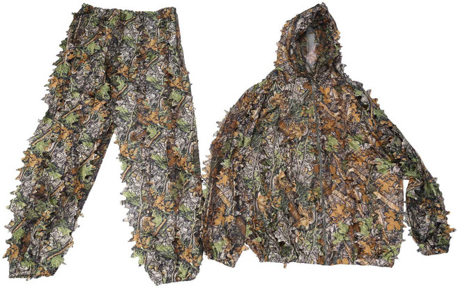 3D 리프 성인 길리 슈트 우드랜드 카모/위장 사냥 사슴 스토킹, 한 사이즈, 원 사이즈, 표시된 바와 같이, 1개