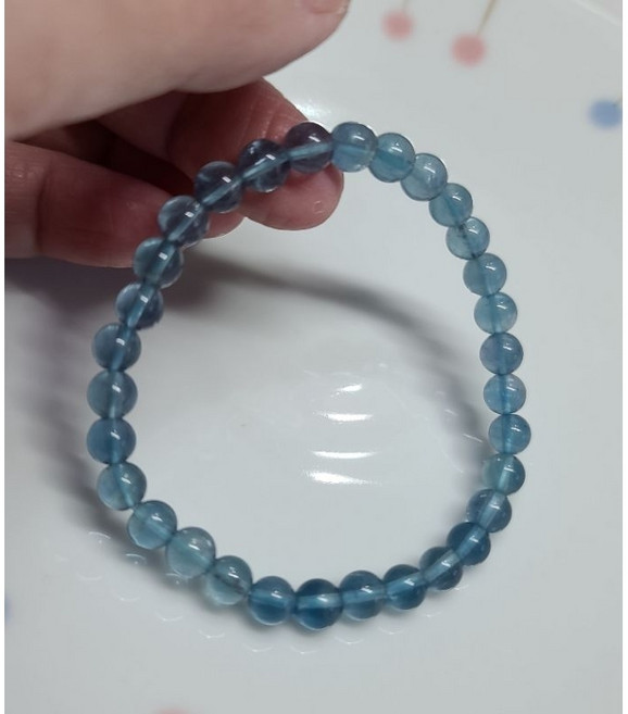 晶寶水晶 藍螢石手鍊 5mm至8mm圓珠手環 多尺寸選擇