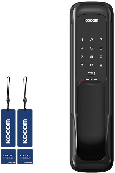 코콤 무타공 푸시풀 디지털도어락 현관문 스마트 번호키 카드키, 고객직접설치, KDL-790S