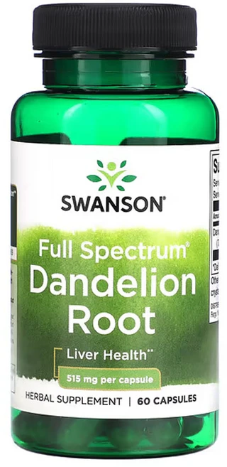 스완슨 풀스펙트럼 민들레 뿌리 515mg 60캡슐, 1개, 60정 - 쿠팡