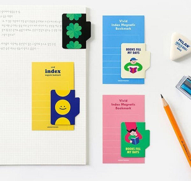 [예스24배송]비비드 인덱스 마그네틱 북마크 : 밝고 희망적인 일러스트 디자인의 북마크, 버지니아 울프