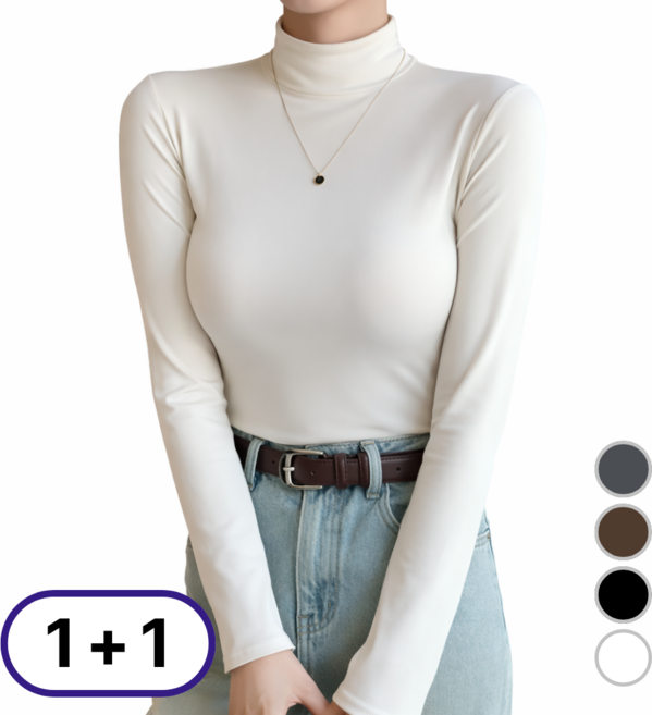 [세트구성] 여성 반목티 긴팔 도톰기모 소프트 웜 반폴라