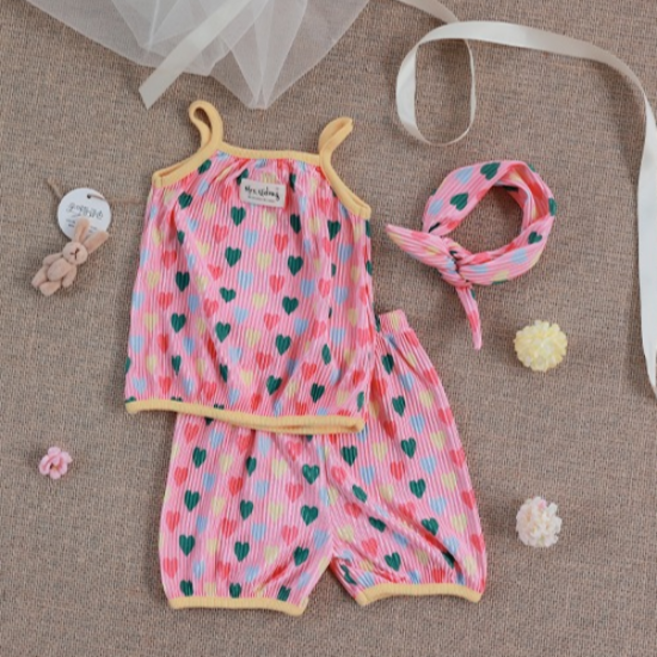 [출산백일선물] 우이동금손 플리츠 끈나시상하 3종세트 [더스트백]