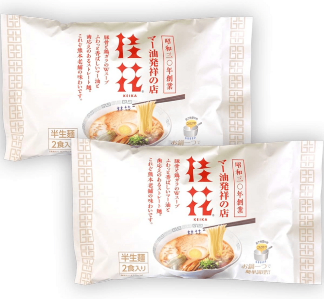 일본라멘 케이카 라멘 2개 2인분 마늘기름 돈코츠 일본라면, 4인분