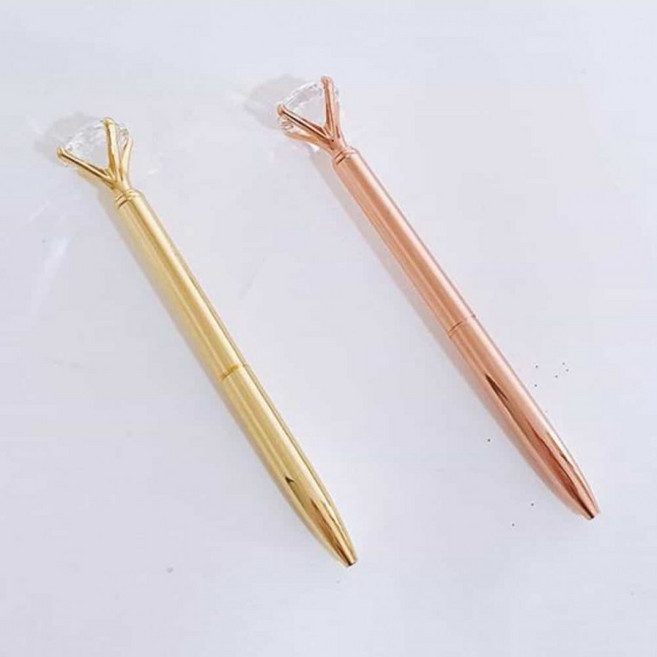 큐빅 판촉볼펜 다이아몬드펜 다이아몬드볼펜 크리스탈펜, 1개, 골드