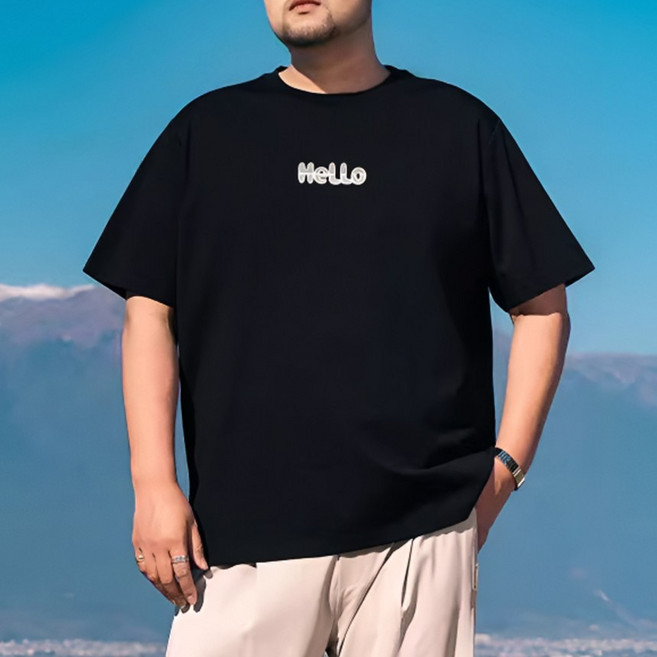 다이나믹피플 헬로 반팔티 남성용 빅사이즈 티셔츠 6XL~8XL