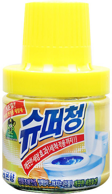 산도깨비 슈퍼청 변기세정제 병타입 레몬, 2개, 180g