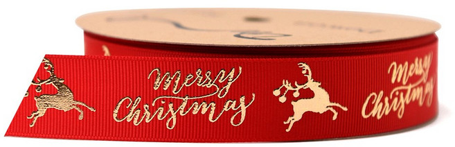 크리스마스리본 [13.5m] / 구츄리 [27m], 63.[금박루돌프]빨강색