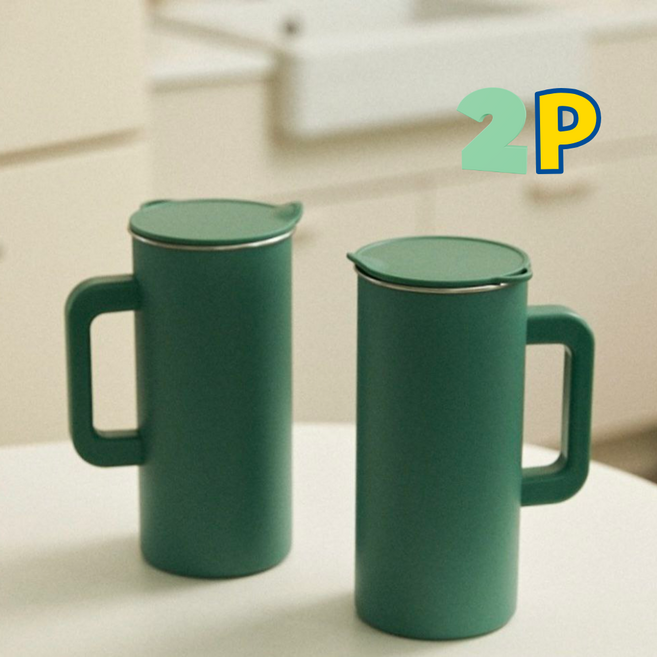 모던하우스 모던 스테인리스 304 냉장고 물병 2P 세트, Green Color (그린), 1.5L, 1개