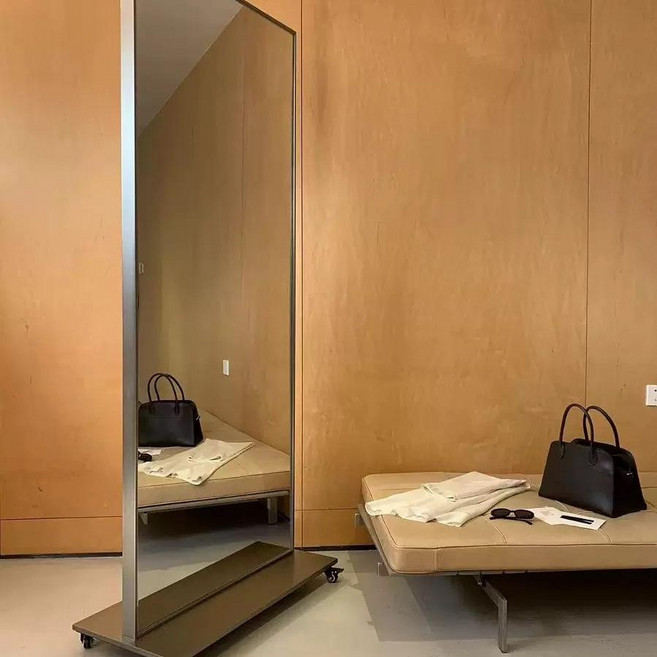 이동식 미용실 스텐드 대형 거울 양면 전용, 양면 슈퍼화이트 슬리밍 180x50