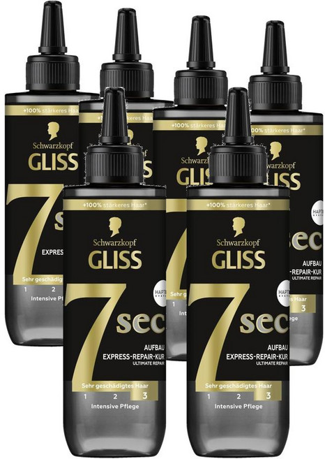 독일 슈바르츠코프 글리스 Gliss Ultimate Repair treatment 얼티메이트 리페어 익스프레스 헤어 트리트먼트, 6개, 200ml