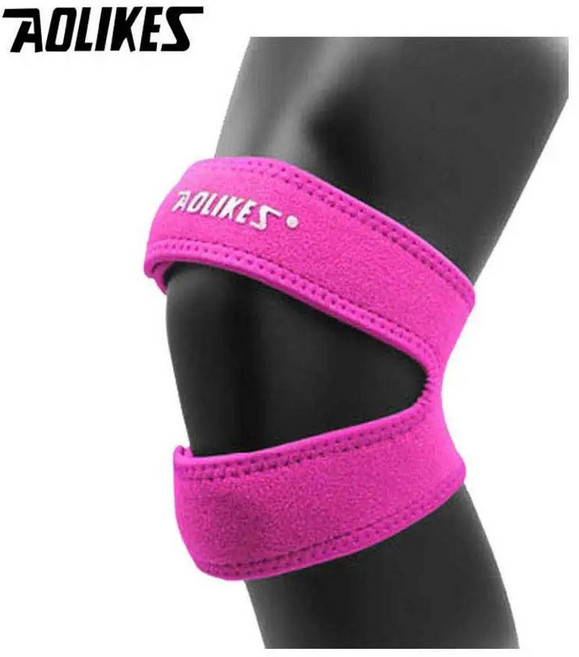 가압 무릎 랩 슬리브 지원 붕대 패드 탄성 구멍 니패드 농구 테니스 사이클링, Type B--Rose, 1개