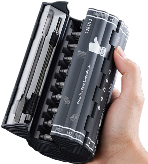 정밀드라이버 세트 삼각 육각 일자 십자 원통형 별모양 시계 안경 128-in-1 128종 세트, 1개