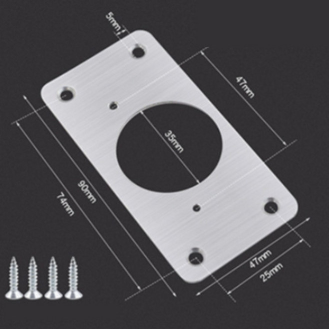 가구 장롱 싱크대 문 수리 보강판 스텐 경첩 하프 힌지판 플레이트, 홀베이스
