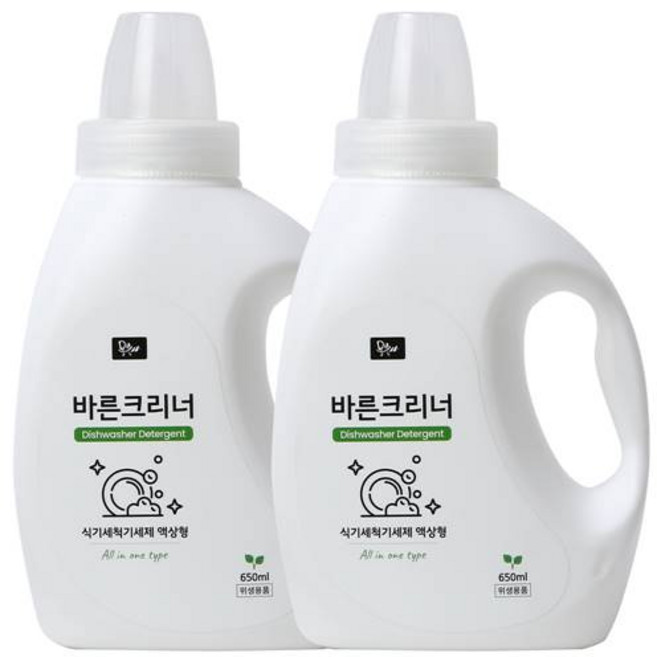몽블 바른크리너 액상형 식기세척기 세제, 650ml, 2개