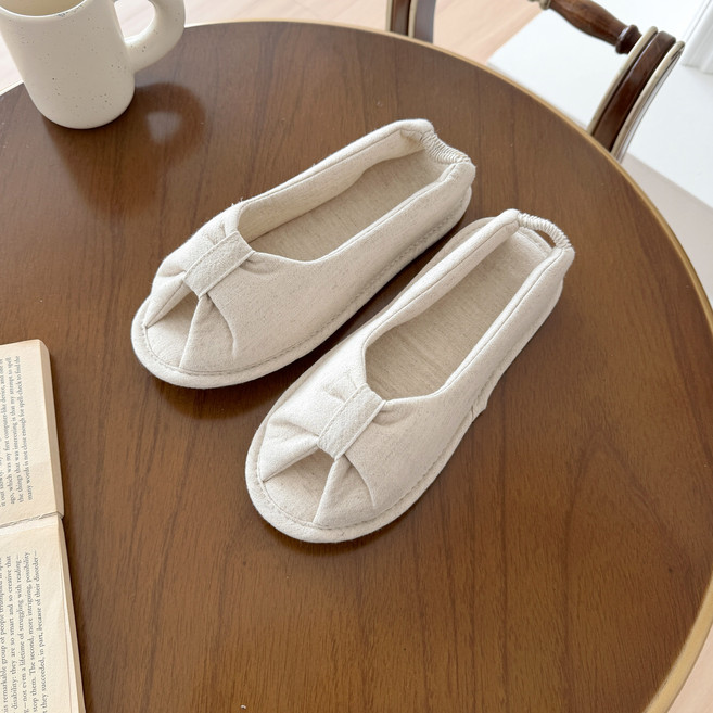 모던린넨 오픈토 덧신 국산 실내화