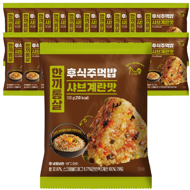 한끼통살 후식주먹밥 샤브계란맛, 20개, 100g