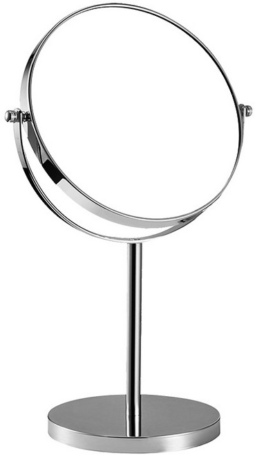 각도조절 3배 확대 6인치 스탠드 양면 탁상 거울, 실버 6인치