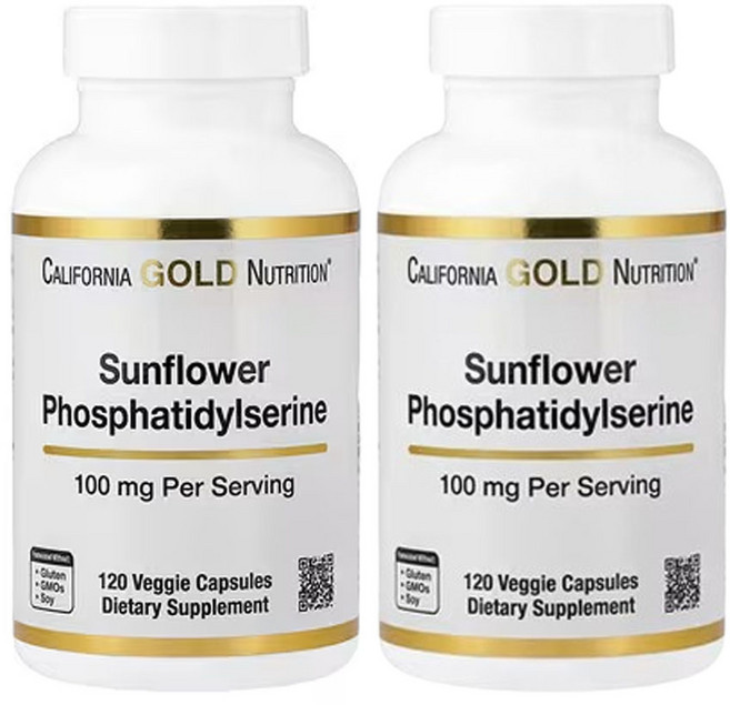 캘리포니아 골드 뉴트리션 해바라기 포스파티딜세린 100mg 베지 캡슐 120정, 2개