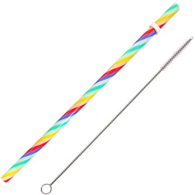 스타벅스 리유저블 빨대 레인보우 + 세척솔, 1세트