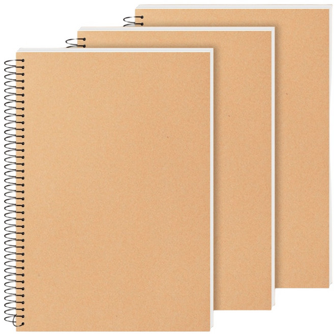 클라리온 크로키북 드로잉북 무지 스케치북 A4 130g 48매 좌철 3권