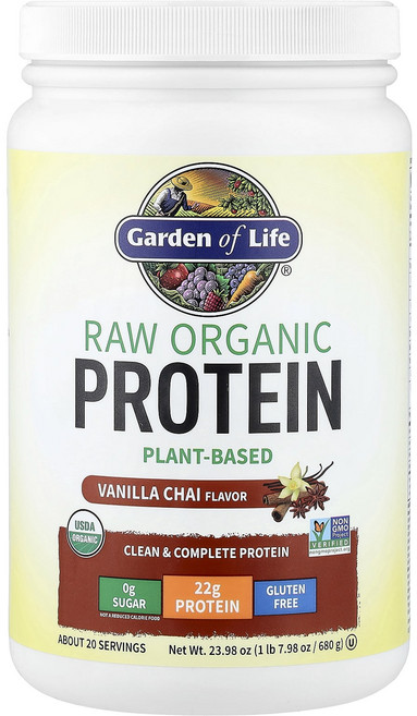가든오브라이프 RAW 단백질 식물 포뮬라 바닐라 차이 580g(20.45oz), 3개