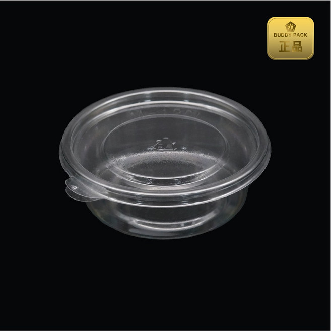 버디팩 120파이 투명 PET 원형 용기 230ml (샐러드/반찬/소스/포장), 600세트, 1개