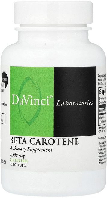 다빈치 래버토리스 오브 버몬트 베타카로틴 카로티노이드 7500mcg 90 소프트젤 캡슐 DaVinci Laboratories Beta Carotene Softgels, 1개