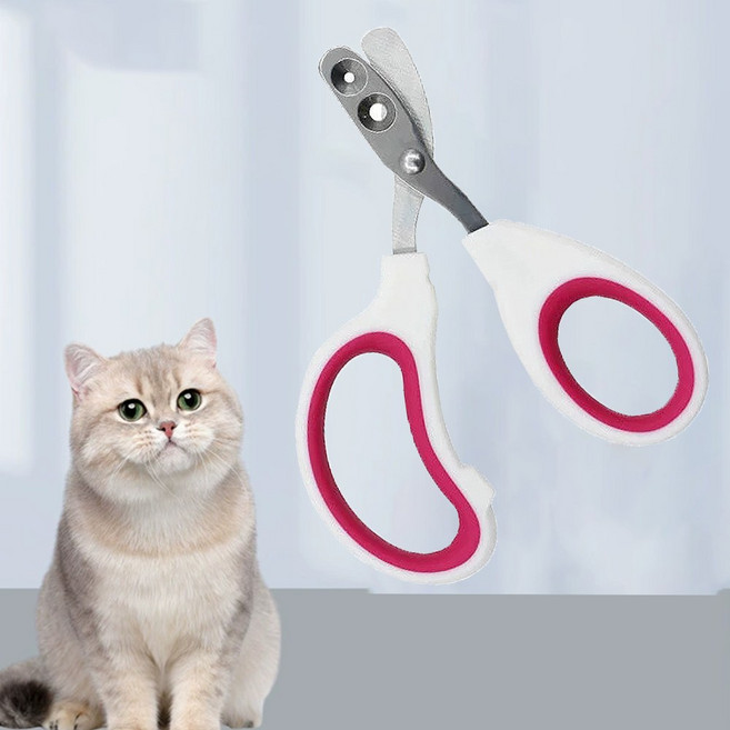 반려동물 이중 발톱깎이 둥근구멍손톱가위, 1개, 이중구멍 빨간색