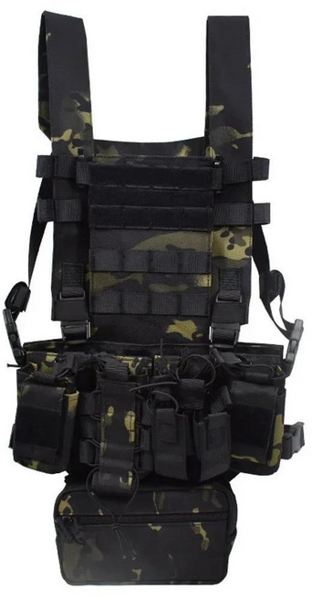 멀티캠 블랙 전술 위장 전투 크로스핏 체스트리그 조끼 야외 군사 페인트볼 에어소프트 전쟁 게임용, [00] D3-A style CPBK, 1개