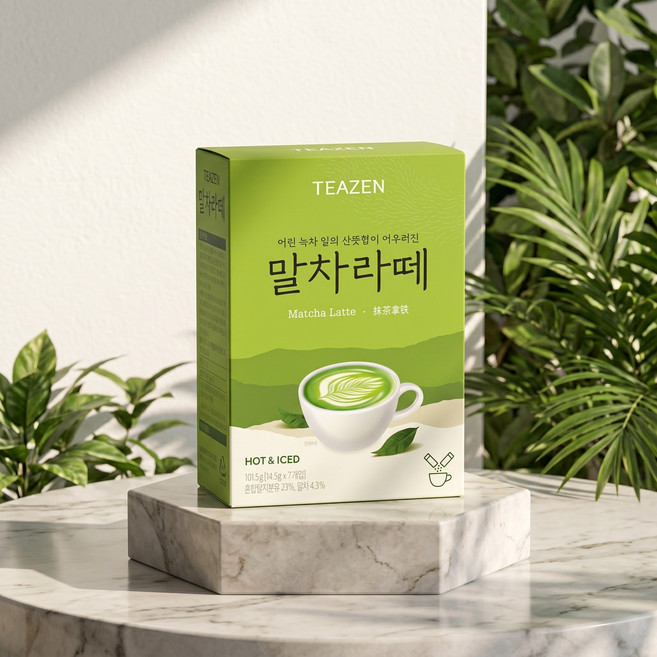 티젠 말차 라떼 7스틱 x 2개, 1g, 7개입