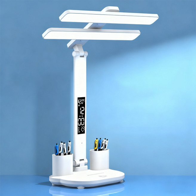 ZOZOFO LED 책상 스탠드 컬러 무드등 학습용 조명 안티 블루라이트, 흰색