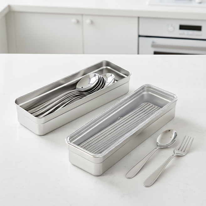 풀라이프 스텐 304 수저통, 1개, 실버