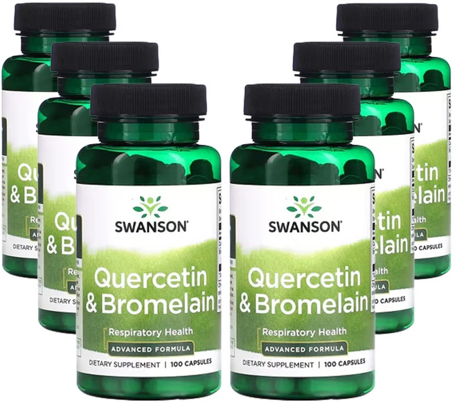 스완슨 퀘르세틴&브로멜라인 100캡슐, 6개, 100정 - 쿠팡