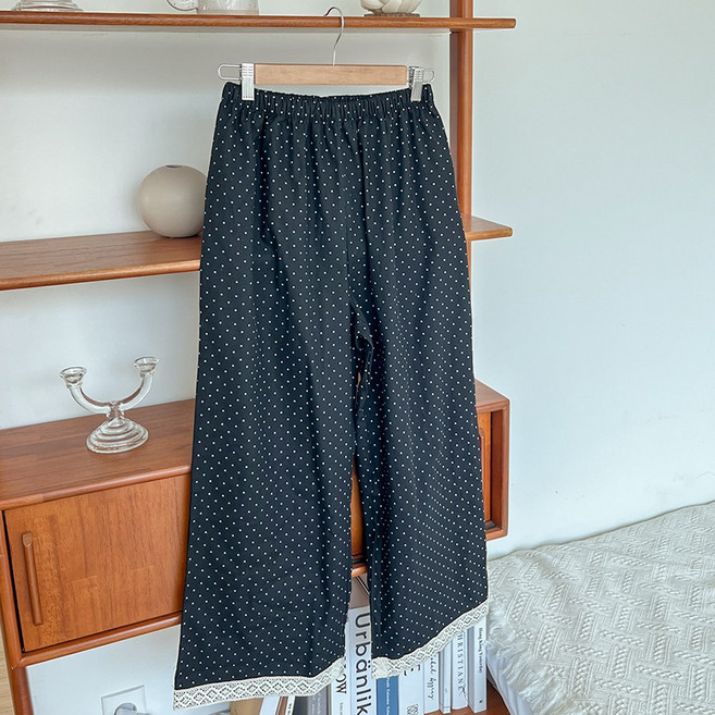 엘라운지 러블리 순면 레이스 파자마 바지