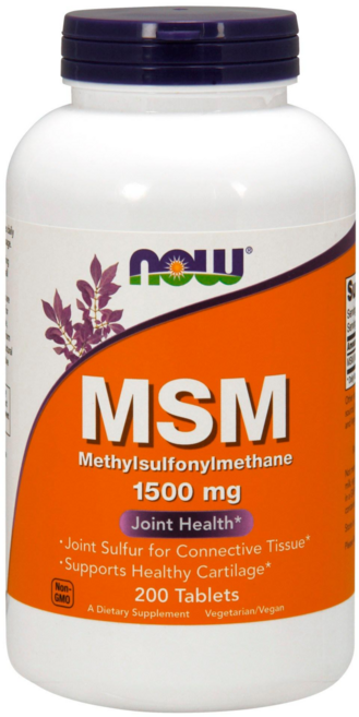 NOW Foods MSM素食補充錠 1500mg, 200顆, 1罐