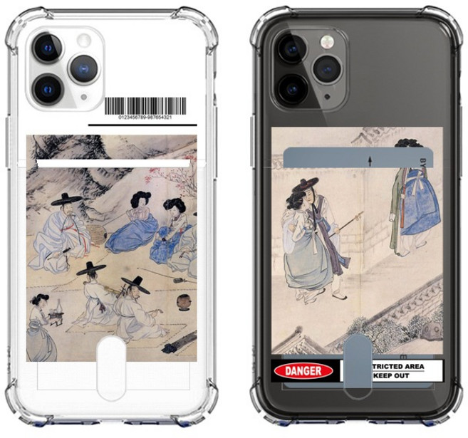 갤럭시S23 시리즈 신윤복 단오풍정 투명 카드 포켓 케이스