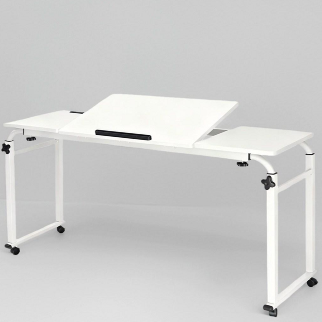 HOMEY NEST 거실 침대 테이블 이동식 사이드 쇼파 테이블 높이 조절 책상 노트북 거치대 HN-K209, 화이트