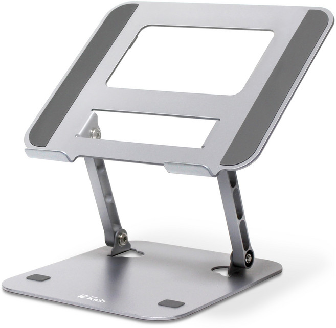 크윈 높이조절 접이식 쿨링홈 노트북 태블릿 스탠드 거치대, 실버, 1개