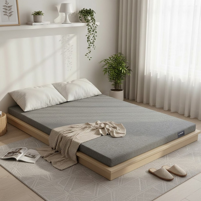 리보아 메모리폼 바닥 매트 토퍼 침대 매트리스 7cm