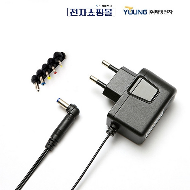 아답타 DC 9V 1A ﻿TY-S091000W 국산 어댑터 5종 변환잭 짹교환형 태영전자, 1개