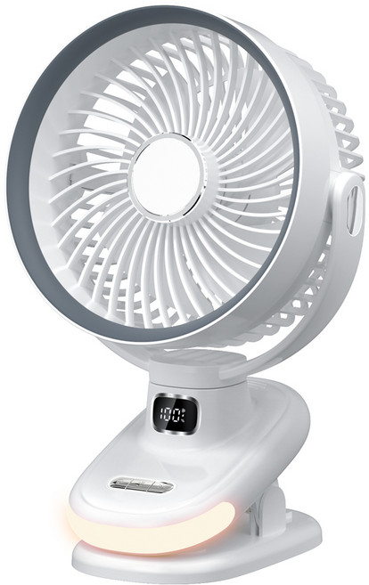 한정특가 ebeiya 무선 미니 회전형 선풍기 침대 무드등 탁상용 클립형 스탠드 벽걸이 저소음 집게형 써큘레이터 유모차 독서실 선풍기 2025, 화이트