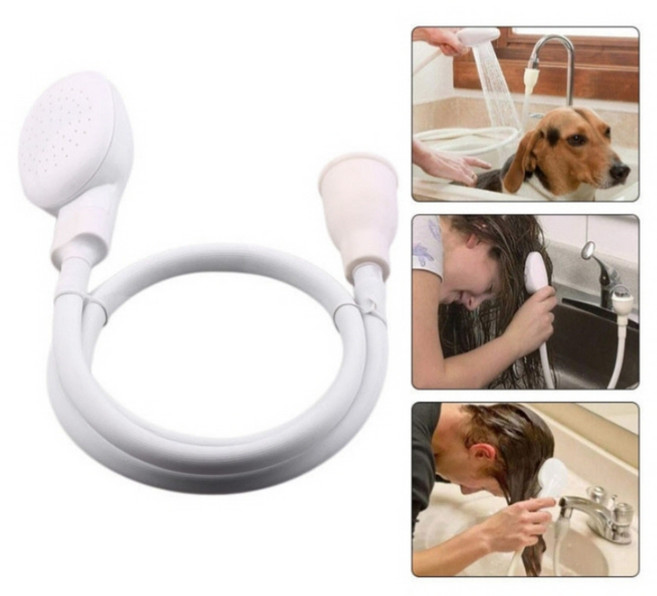 캠핑용 정원용 수전에 꽂아쓰는 휴대용 다용도 샤워기 1.1m, 단품, 1개