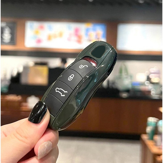 PRC 포르쉐 호환 키케이스 차키 키링 자동차 키홀더, A타입, 10_딥그린