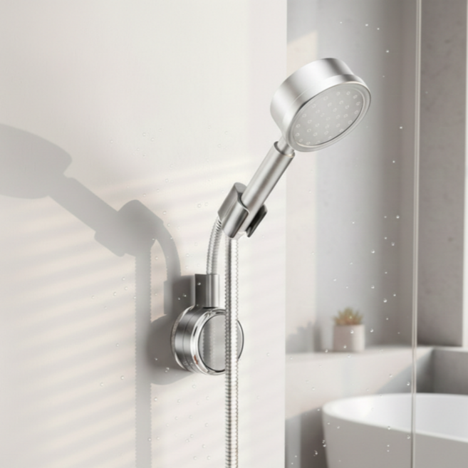 [초강력 흡착식] 허니앤코 무타공 욕실 샤워기 거치대 홀더, 그레이