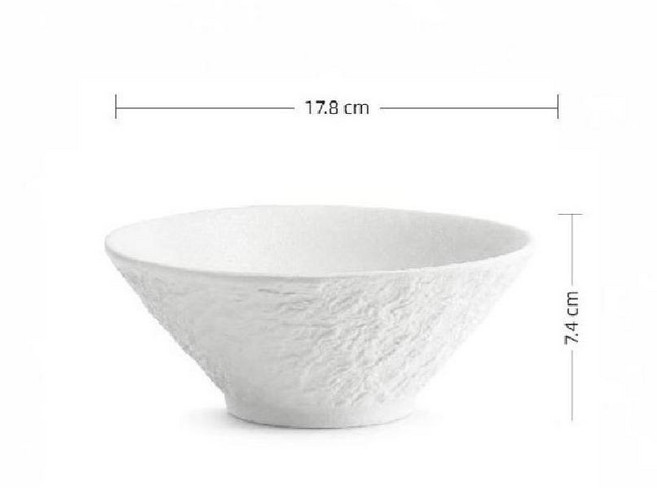 블랙 화이트 스톤 멜라민 포케 보울 그릇 샐러드볼 면기, 1개, 7인치화이트800ml