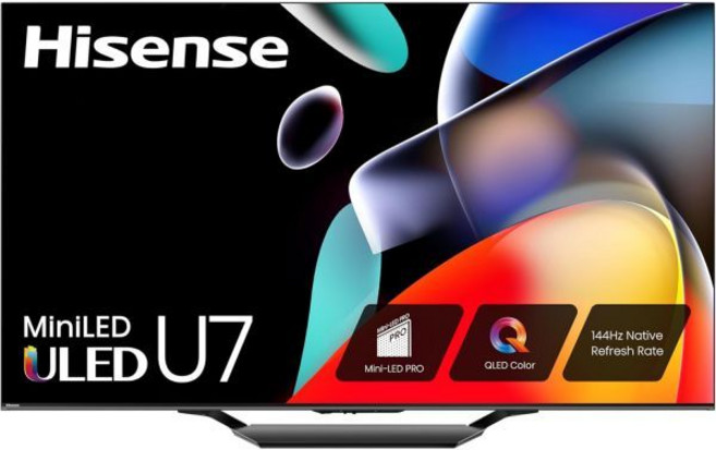 하이센스 85인치 클래스 U7 시리즈 미니 LED ULED 4K UHD 구글 스마트 TV (85U7N) - QLED 돌비 비전 IQ 돌비 애트모스 풀 배열 로컬 디밍 1, 85-Inch