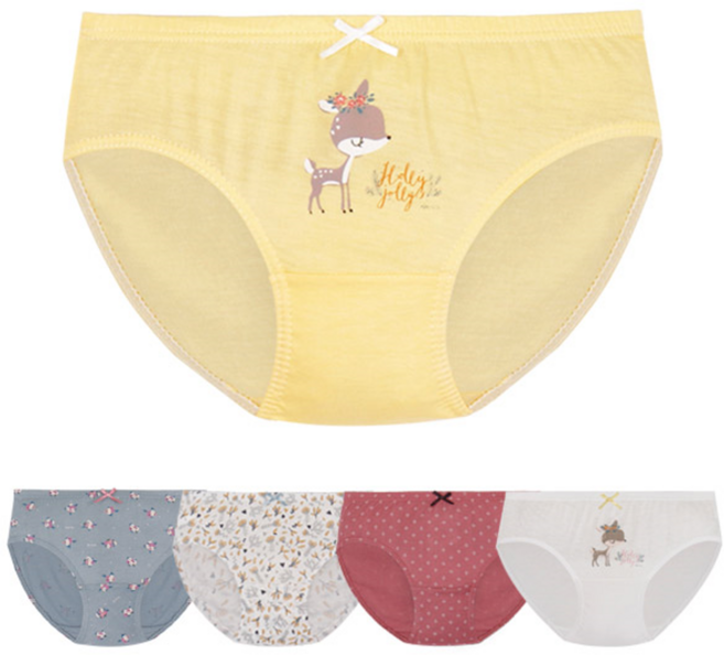 엠알키즈 여아용 삼각팬티 5종세트 꽃사슴